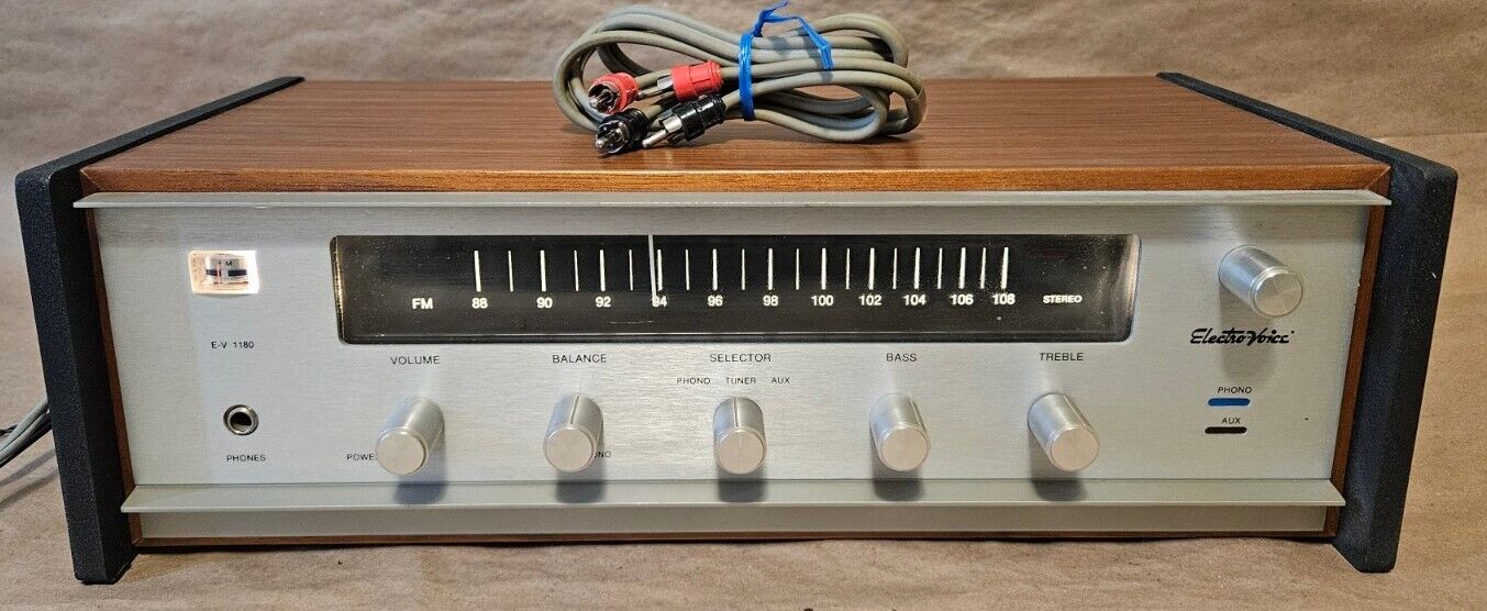 Electro-Voice E-V 1180 - Vintage 2 Channel FM Stereo Receiver Silver Face Walnut