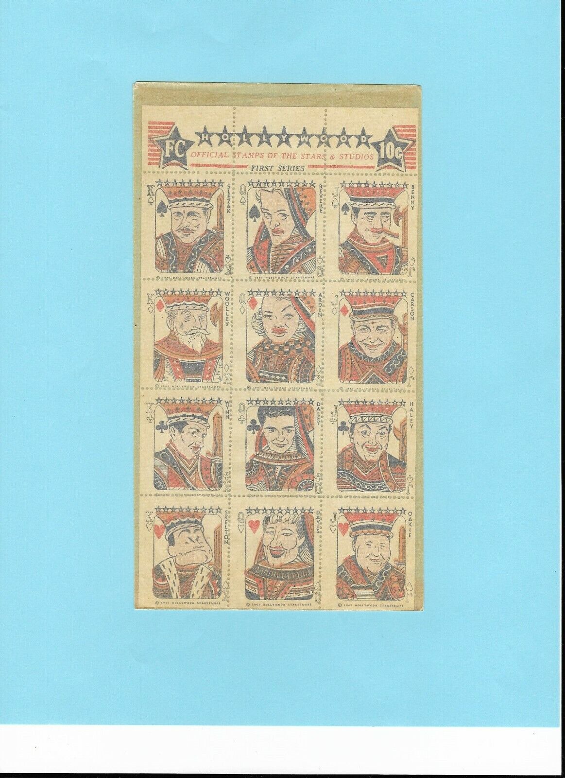 1947 Movie Star Stamps unopened envelope Skelton, Benny
