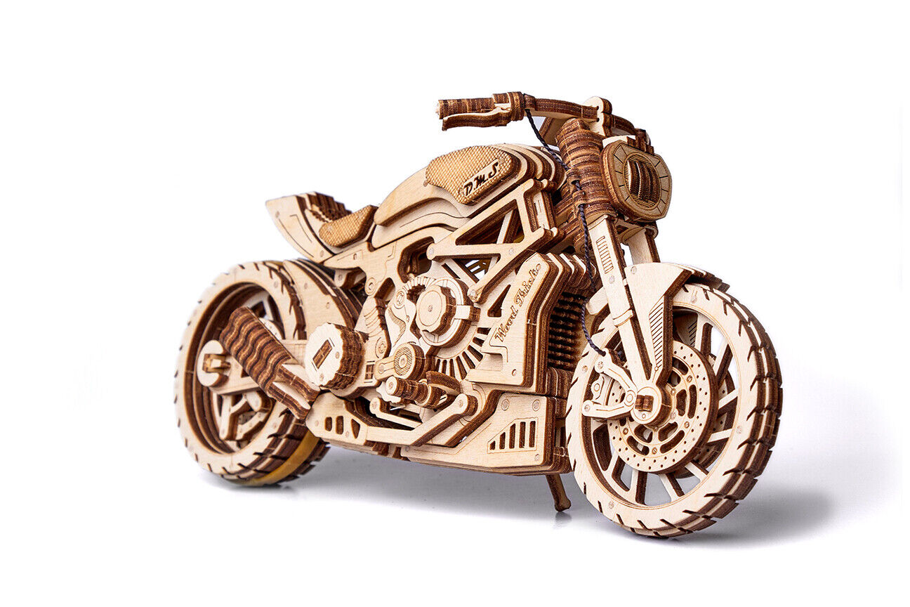 Wood Trick Motorcycle DMS Bike Mechanical Wooden 3D Puzzle Model DIY Kit Gift