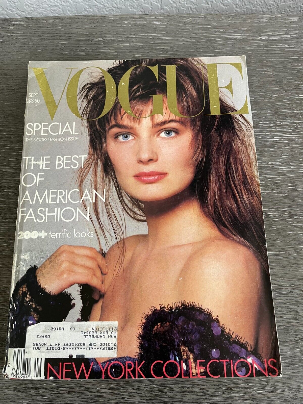 Vogue Magazine September 1986 Paulina Porizkova Cover