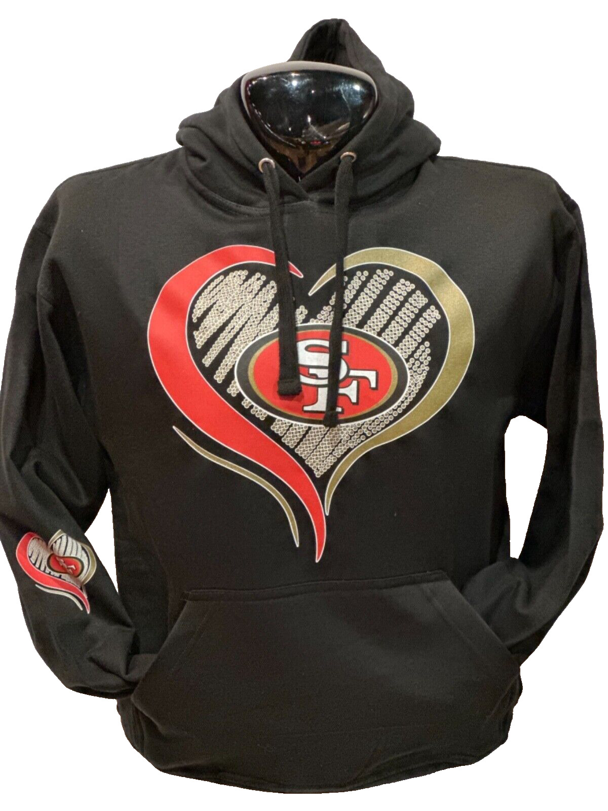 San Francisco 49ers NFL Pullover Hoodie Sweatshirt Heart Designs Apparel