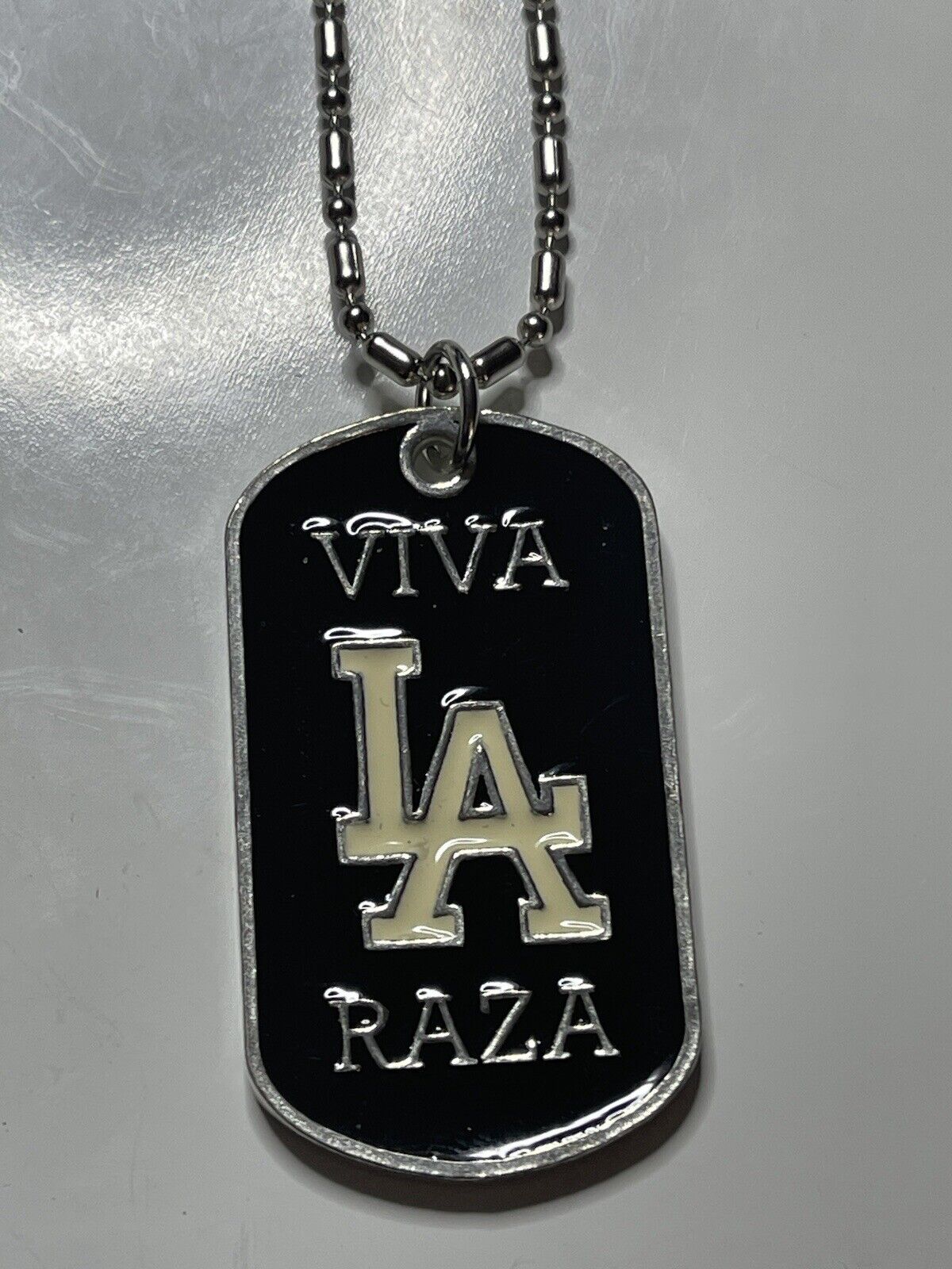 VIVA LA RAZA Dog Tag Necklace:Mint Condition, Artisan Design, Vintage 2005, Rare