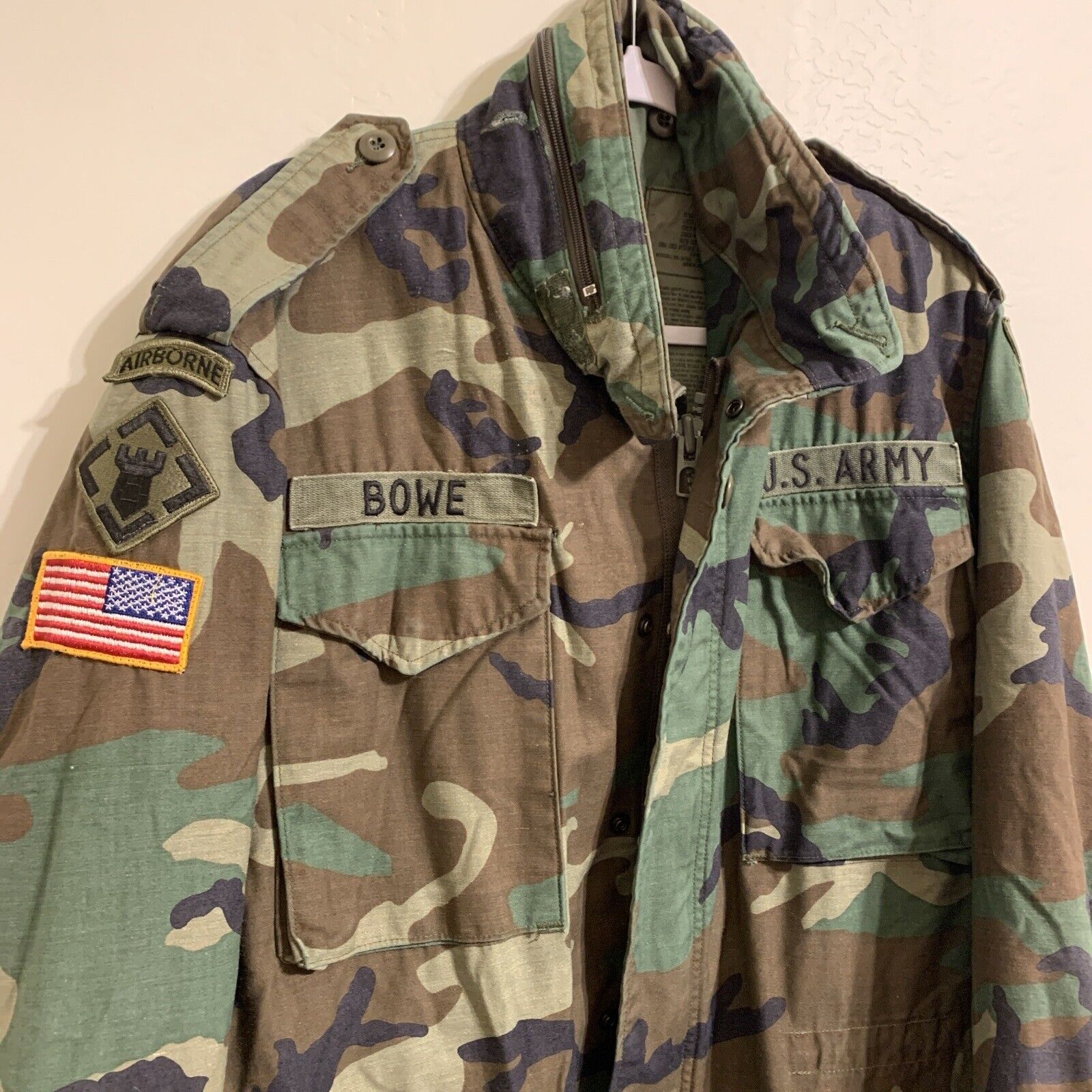 US Army Airborne Woodland Camouflage Field Jacket Medium Regular Coat Camouflage