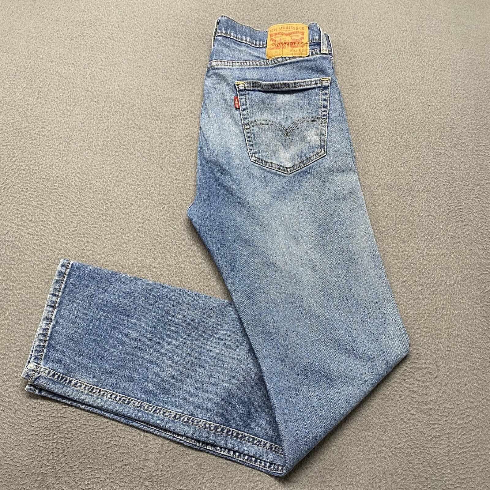 Levi’s 505 Jeans Mens 34x34 Blue Denim Straight Let Regular Fit Grunge Retro