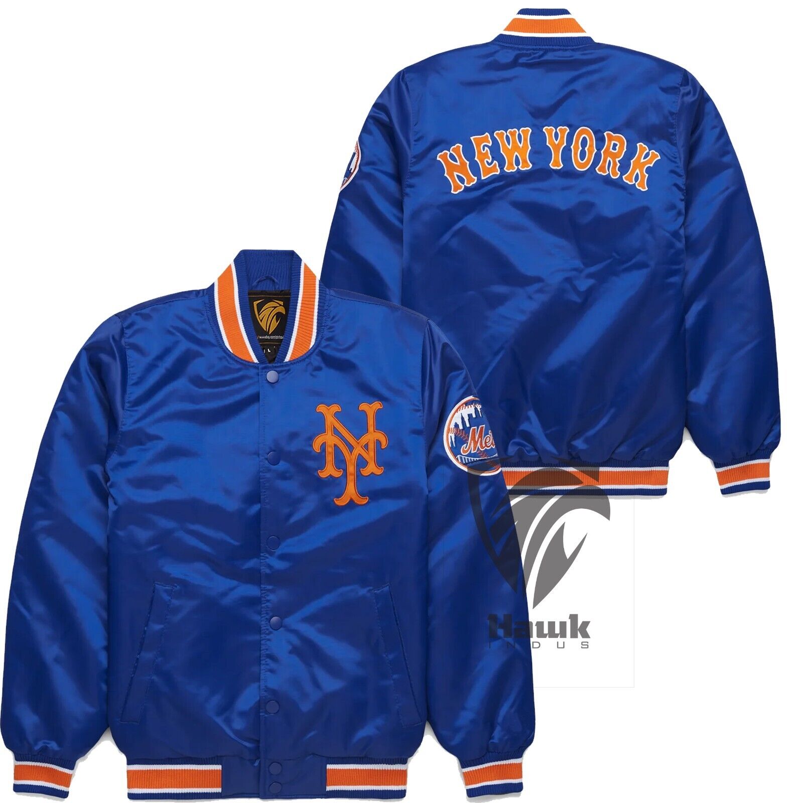 New York Mets Satin Baseball Jacket Vintage Style Street Fashion Jacket