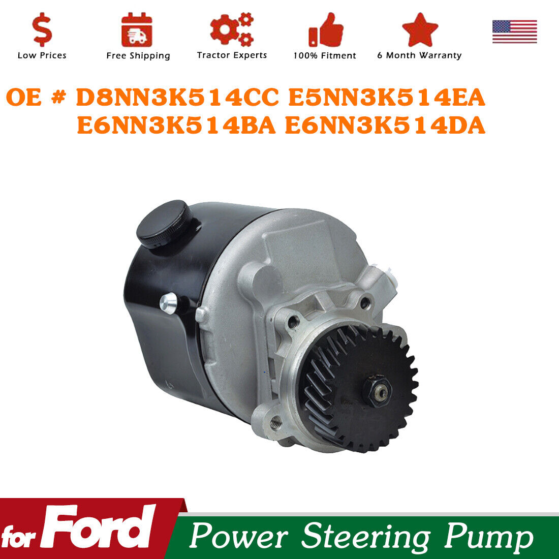 Power Steering Pump - Economy Ford 5000 4600 2600 4100 6600 4110 3600 4000 3000