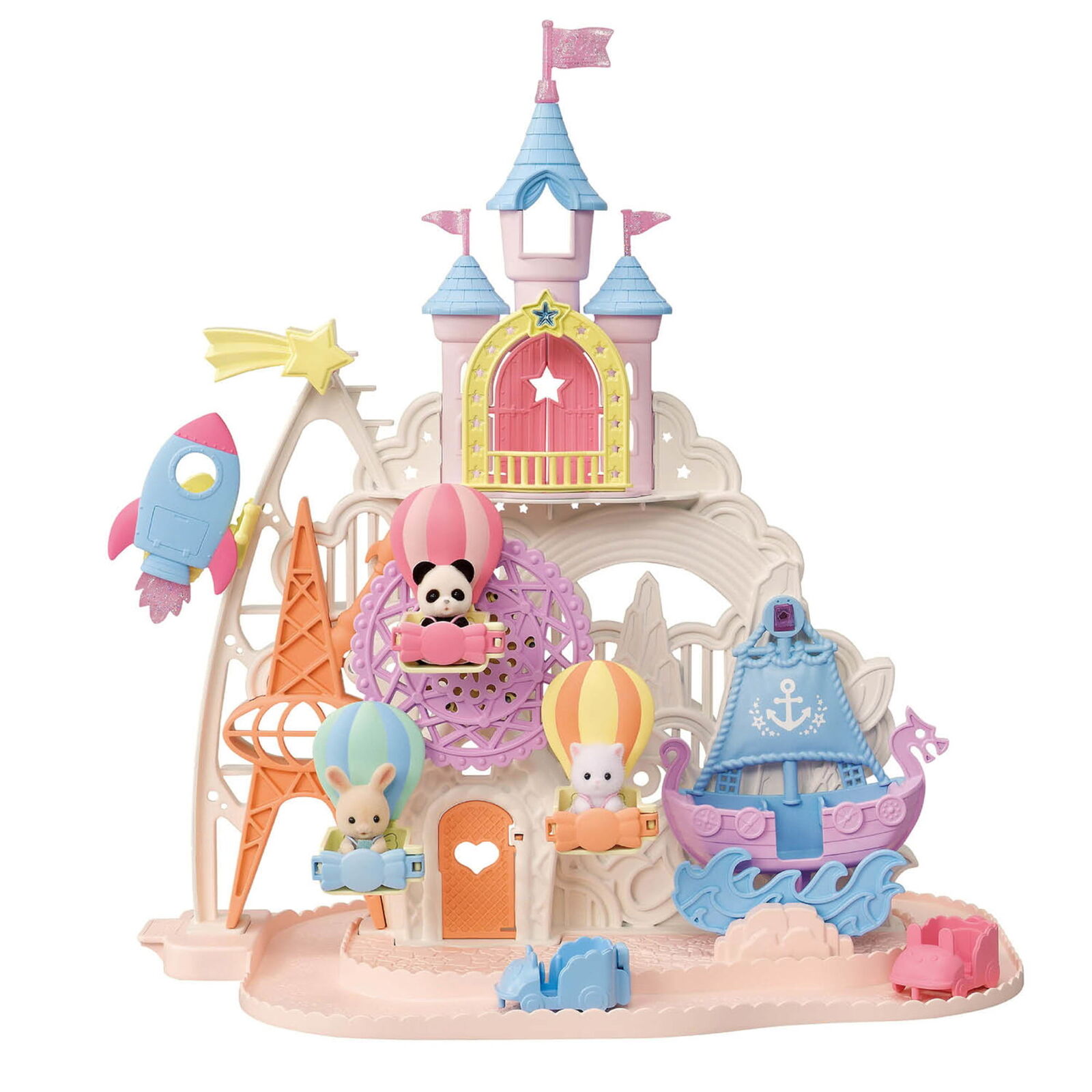 Calico Critters Baby Amusement Park, Dollhouse Playset with 3 Doll Figures
