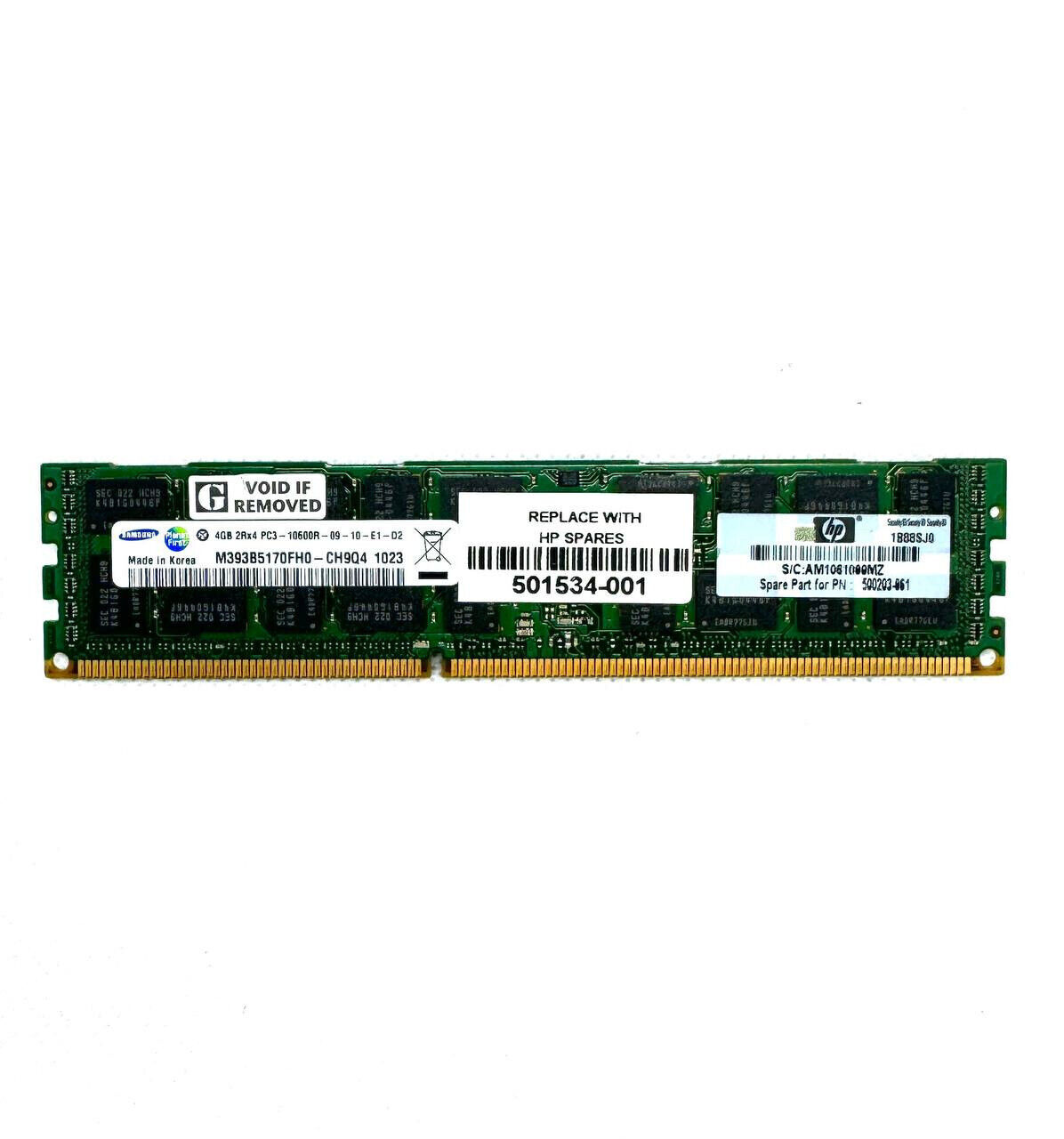 Samsung 4GB 2Rx4 PC3-10600R M393B5170FH0-CH9 DDR3  -  Server Ram