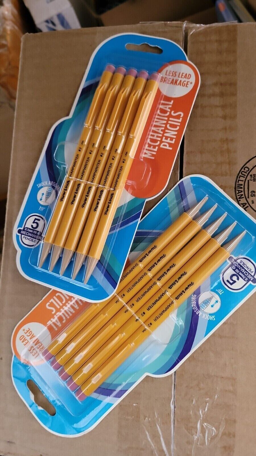 Paper Mate SharpWriter Mechanical Pencils, 0.7mm, #2, Yellow,Pack of 5 