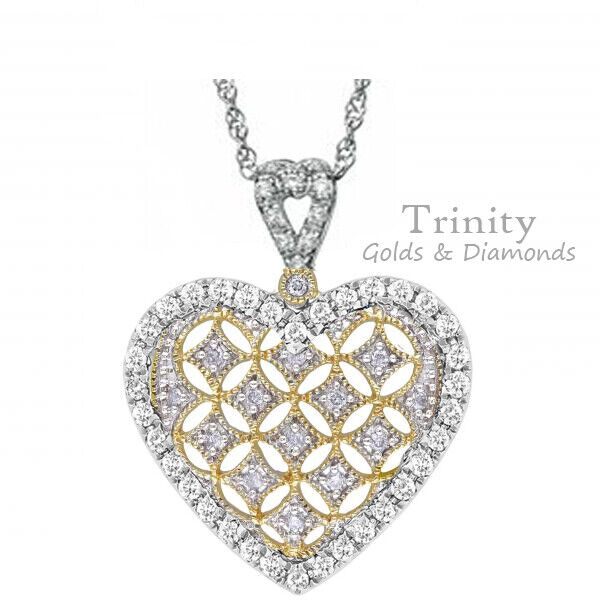 Moissanite Heart Pendant with Chain for Women vintage inspired heat Necklace
