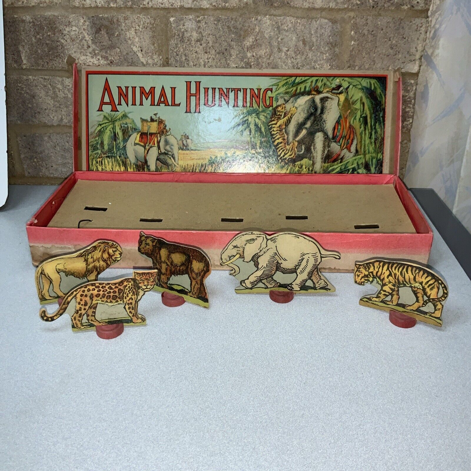 Antique Milton Bradley Co. Animal Hunting Game, Or Most Of One Read.