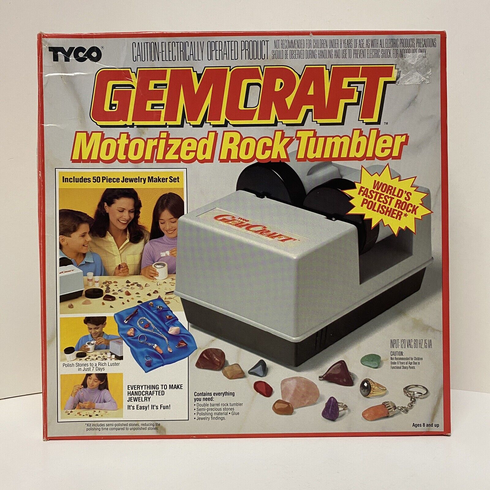 Vintage 1991 TYCO Gemcraft Electric Double Barrel Rock Tumbler, Tested # 7406