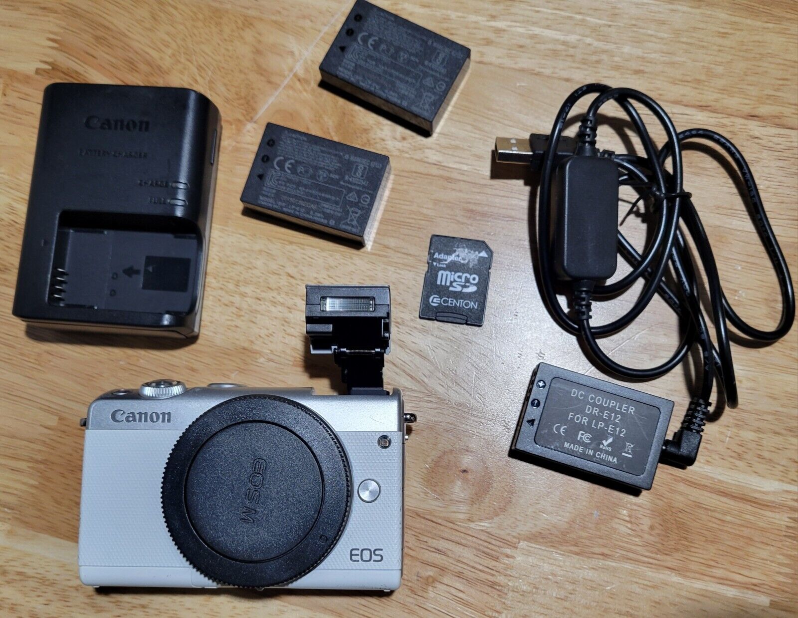 Canon EOS M100 Body, Charger, and Batteries