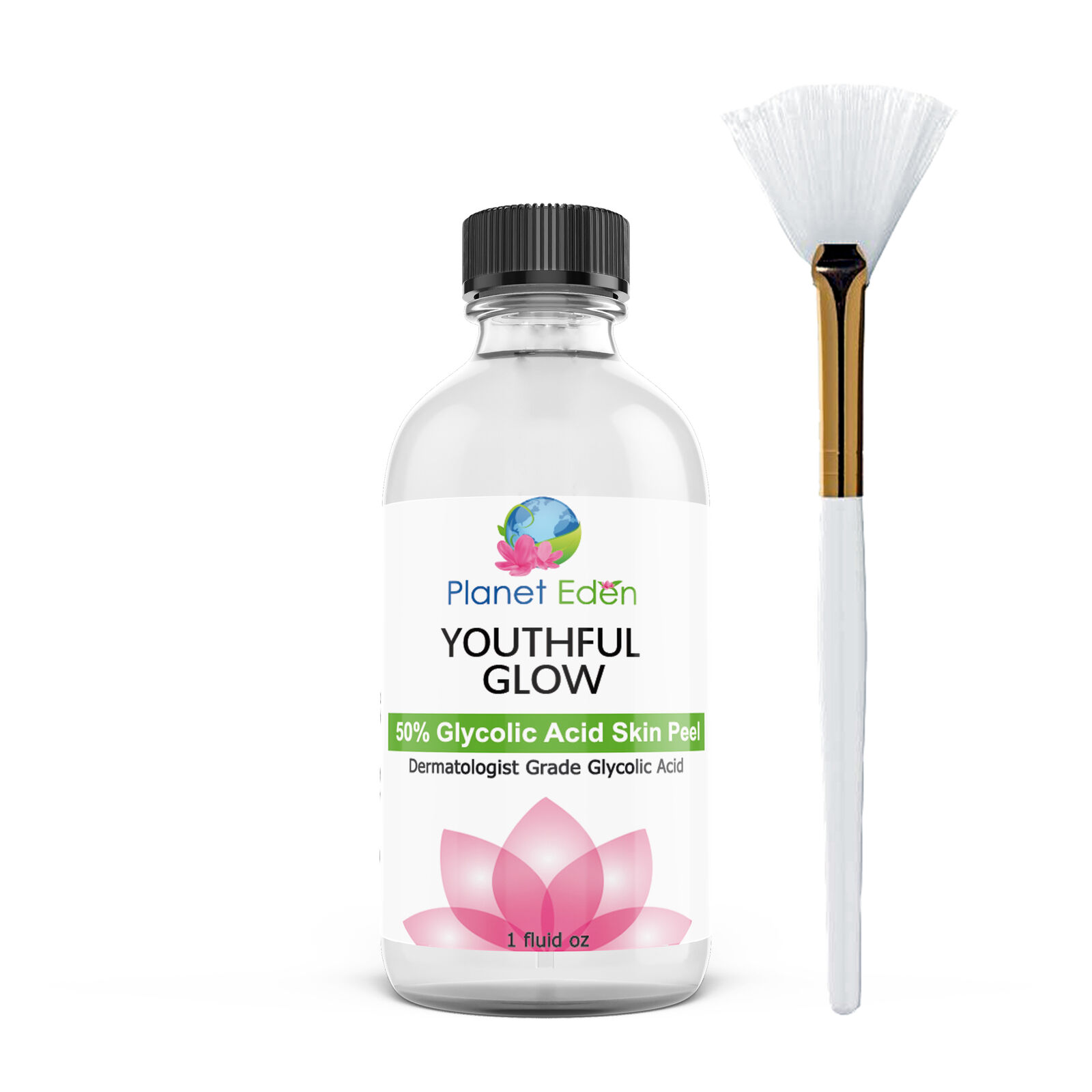 SUPER STRONG 50% glycolic acid WITH free Fan Brush CLEAR SOFT AND GLOWING SKIN