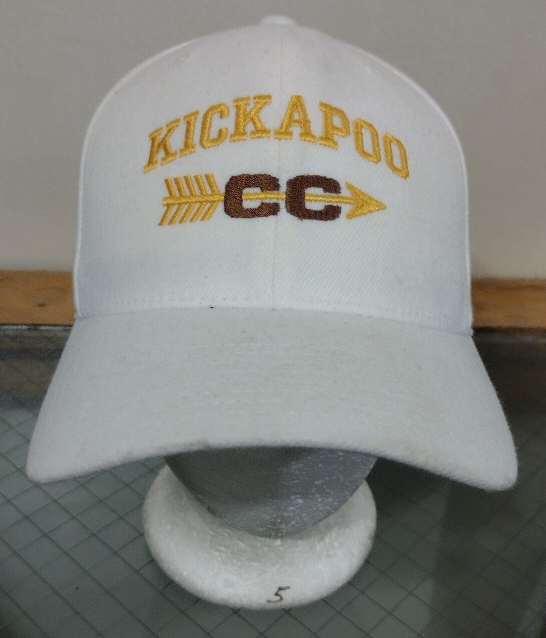 Kickapoo Chiefs Cross Country High School Dad Cap Hat White Size S - M Fitted