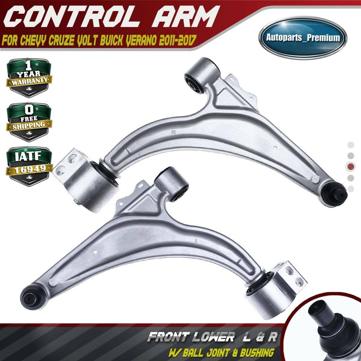 2x Control Arm with Bushing for Chevy Cruze 2011-2015 Front Left & Right Lower