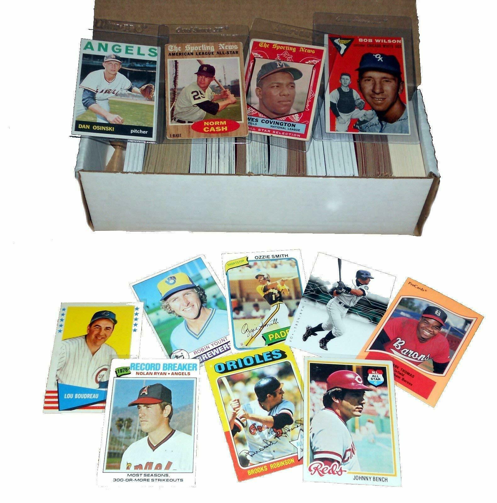 MLB Vintage Baseball Card Starter Set w/ 500 Cards Incl. 1950s-60s-70s-80s