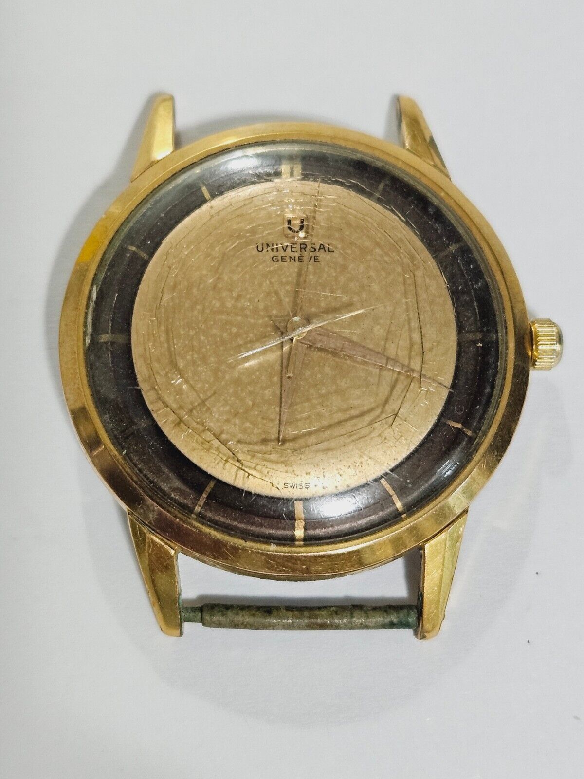 Vintage Universal Geneve Watch Cal 332 Manual Men Gold Dial Caseback 4085156