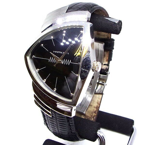 HAMILTON VENTURA H244110 Quartz Watch Black Silver 