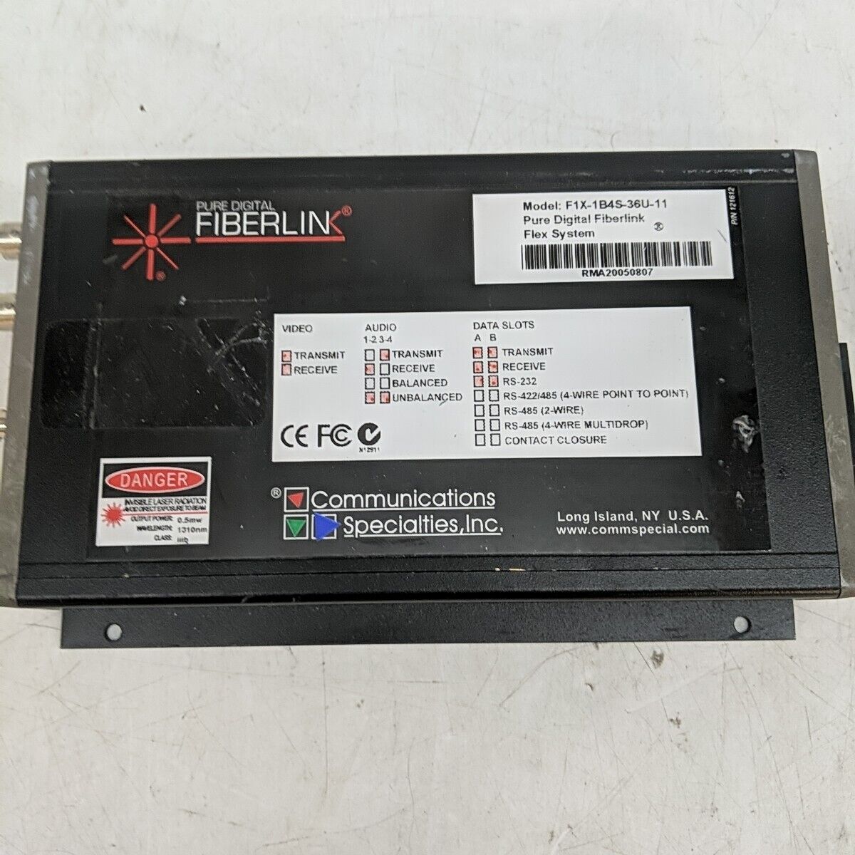 Pure Digital Fiberlink Flex System F1X Transceiver