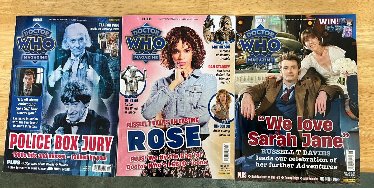 3 Doctor Who Magazines | Issue 589, 591, 588 From The BBC Tom Baker David Tenant