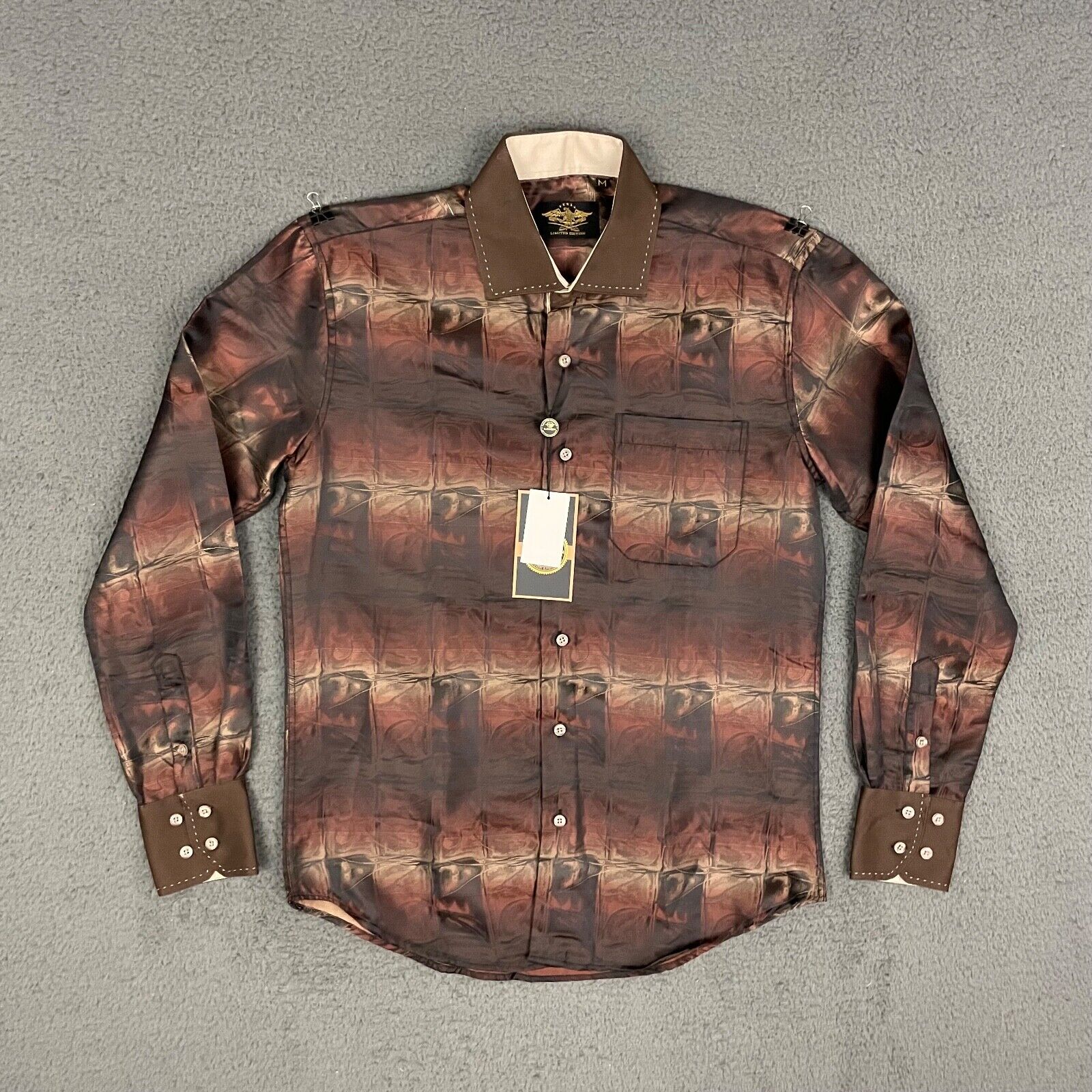El General Shirt Mens Medium Multicolor Abstract Limited Edition Western Cowboy