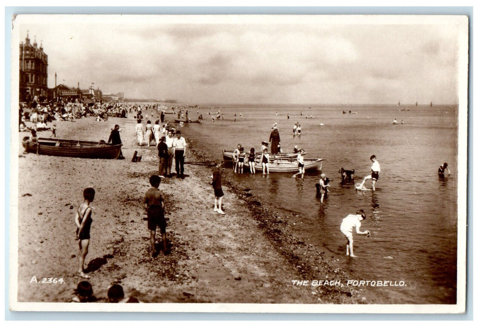 c1930\'s Scene at the Beach Portobello Scotland Posted RPPC Photo Postcard