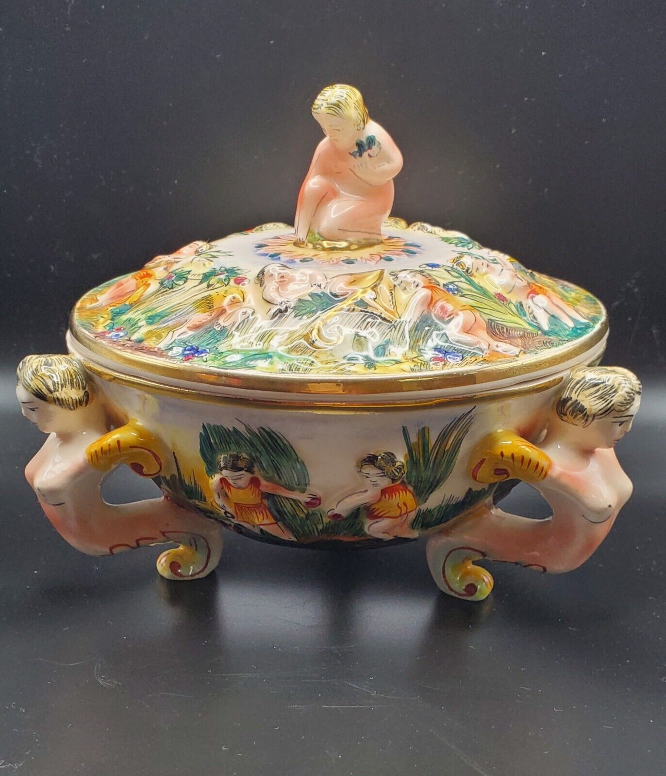 Vintage 1950\'s Italian Capodimonte Porcelain Serving Tureen