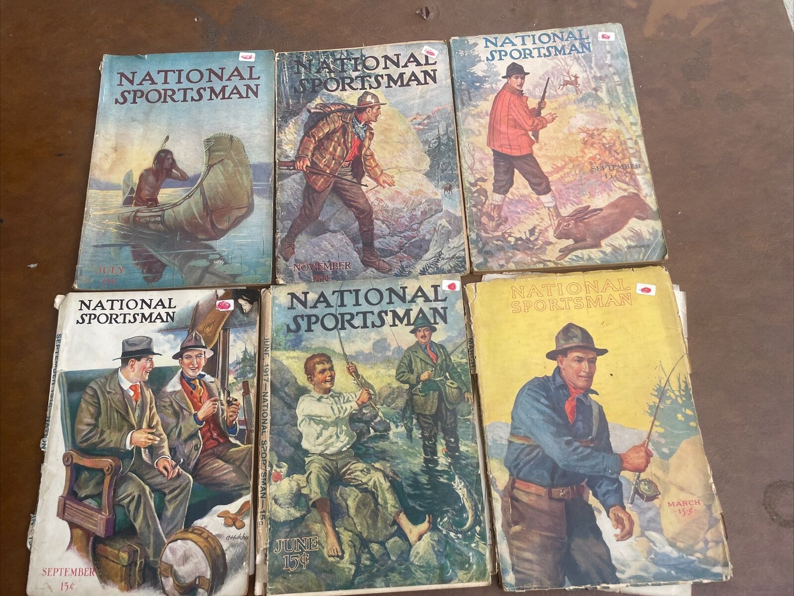 National Sportsman Magazine Lot Of 6 From 1915-1917 See Pictures For Dates