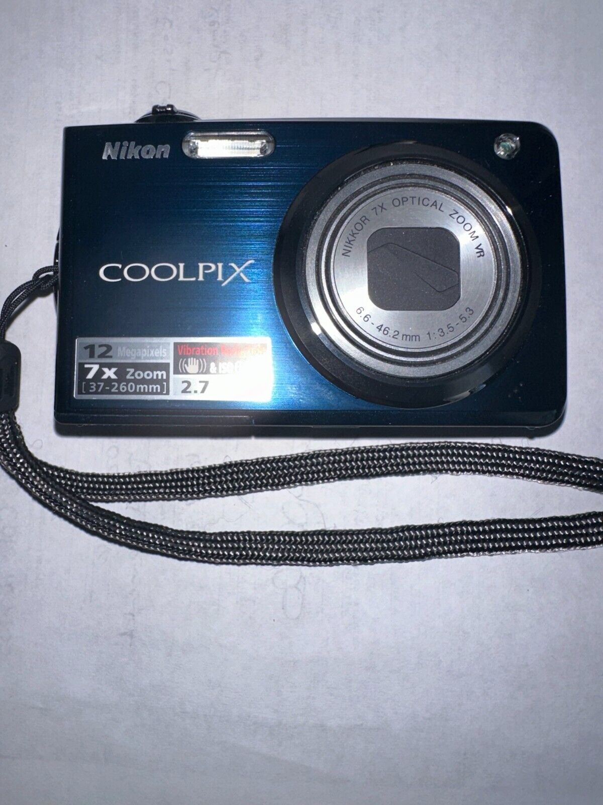 Nikon COOLPIX S630 12.0 MP Digital Camera - Navy Blue. ONLY THE CAMERA TESTED