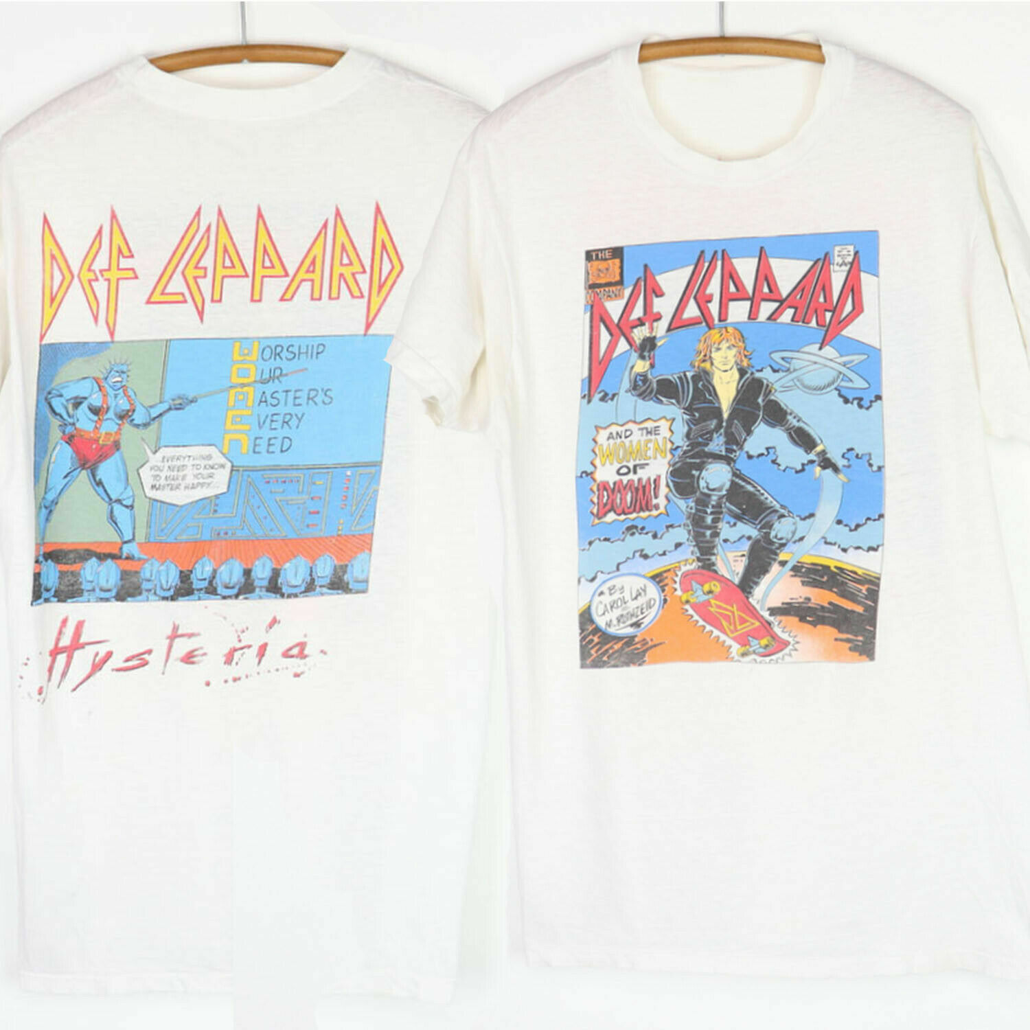 Vintage 1987 Def Leppard Hysteria Women Of Doom Tour Concert Rock Band T-Shirt