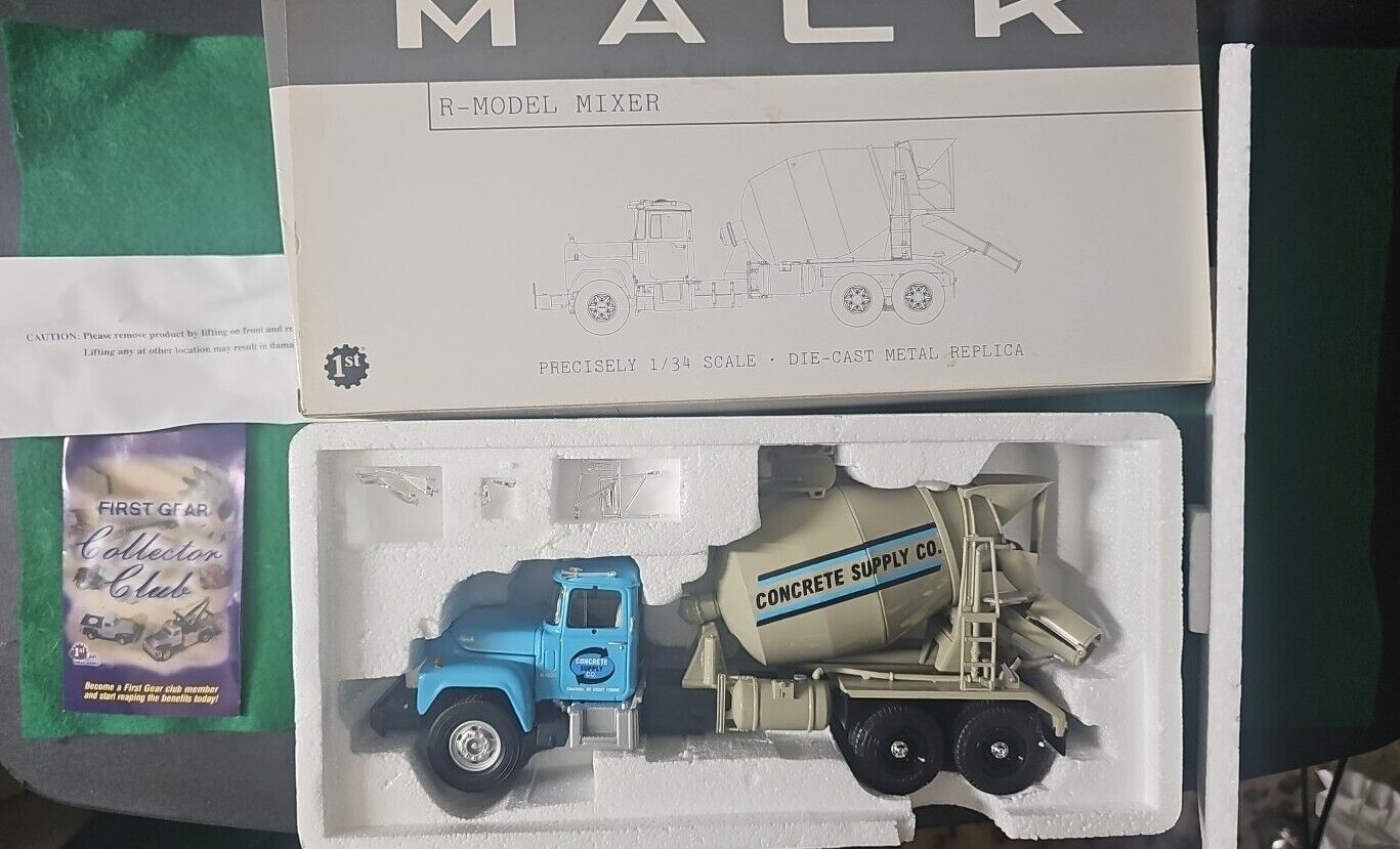 Mack R-Model Mixer Concrete Supply First Gear 1:34 Model 19-2622