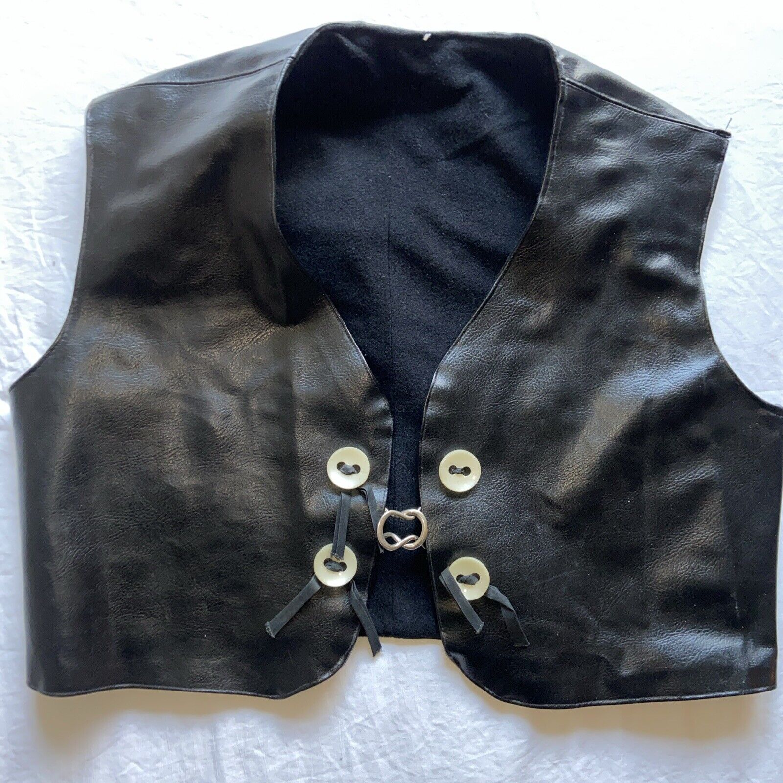 Vintage 1960S Pleather Vest Faux Leather 