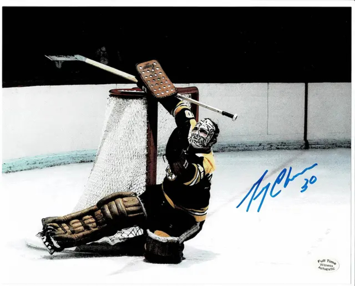 Gerry Cheevers Boston Bruins Autographed 8x10 Photo Full Time coa