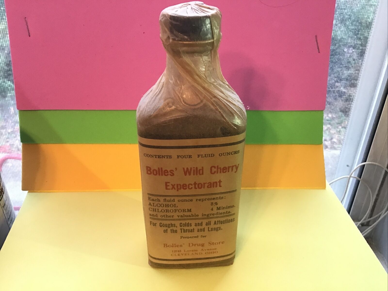 N.O.S.  Antique Meds  Bottle. UNOPENED Screw-topped Cork-lined And Wax-wrapped 