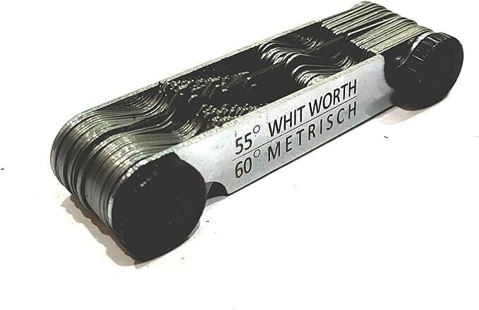 British Whitworth BSW & Metric Bolts Pitch Measure Thread Gauge 51 Blades- USA