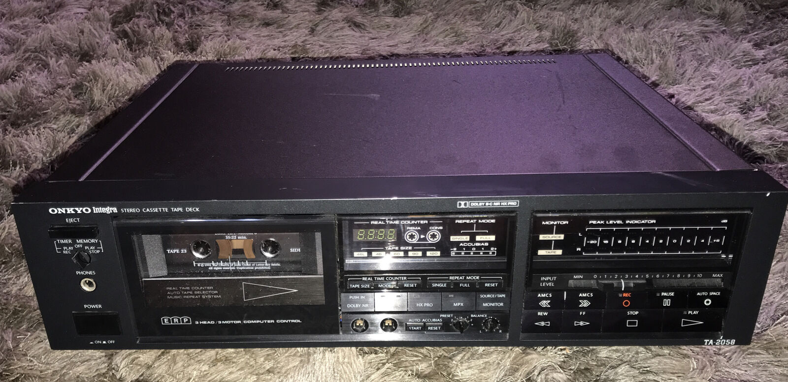 Onkyo Integra TA-2058 Cassette Deck Working But Needs A New Belt To Play Tapes