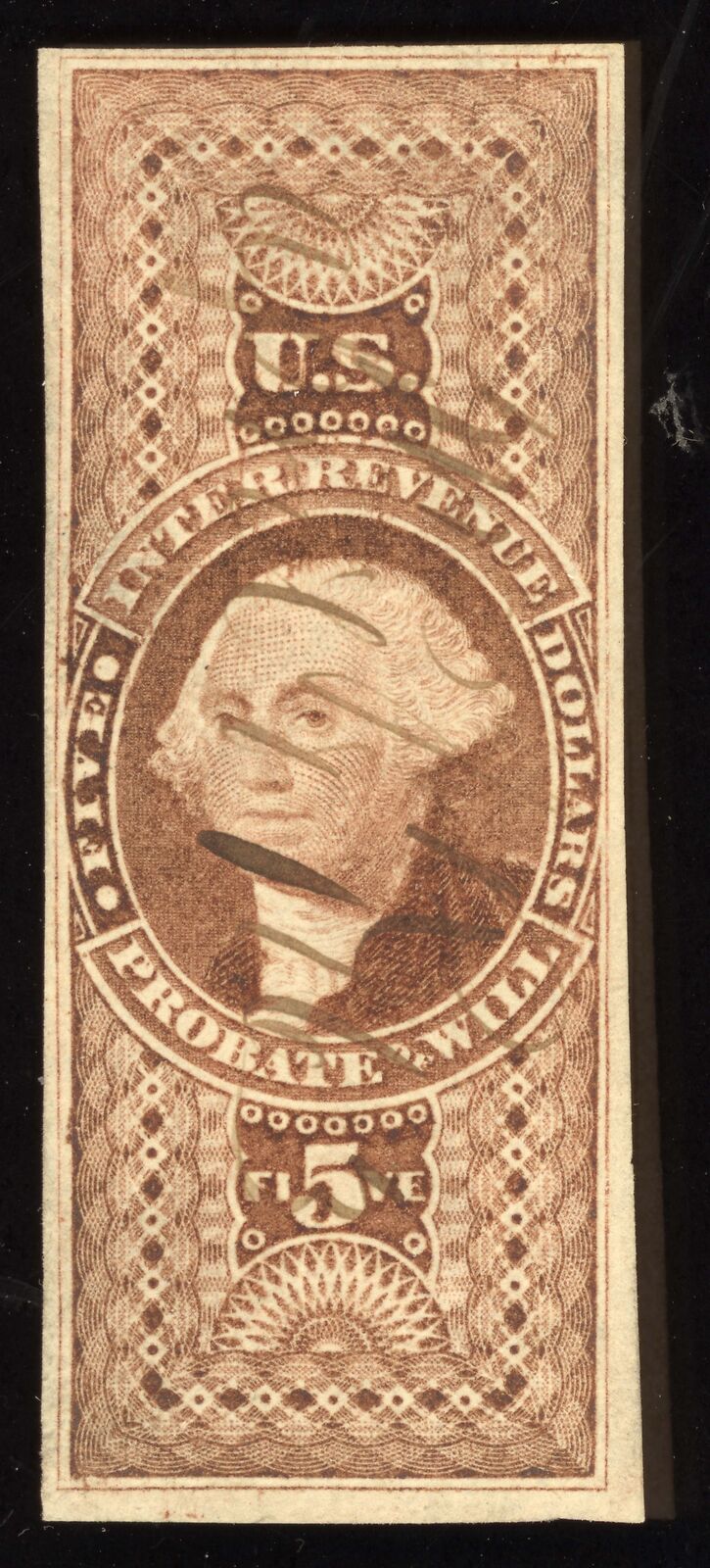 US Scott R92a Used $5 red Probate of Will Revenue Lot AR050 bhmstamps