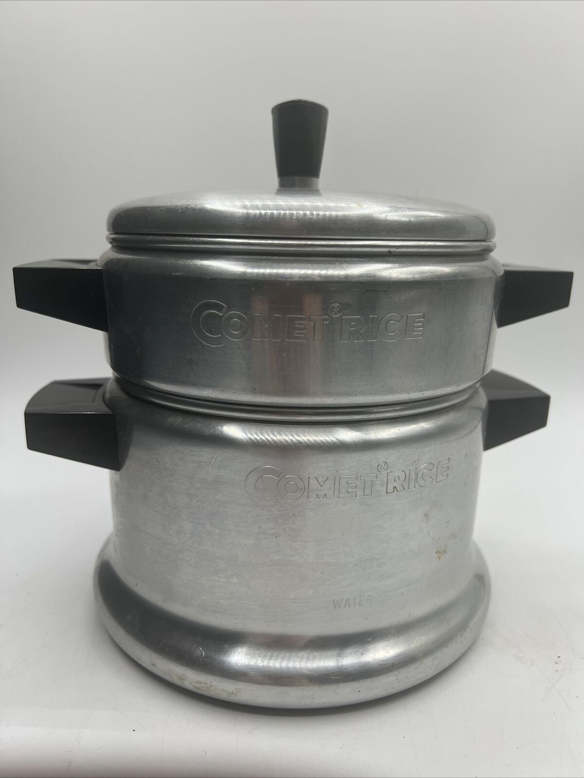 Vintage Mid Century West Bend Comet Rice Aluminum Steamer Cooker 3 Piece Pot