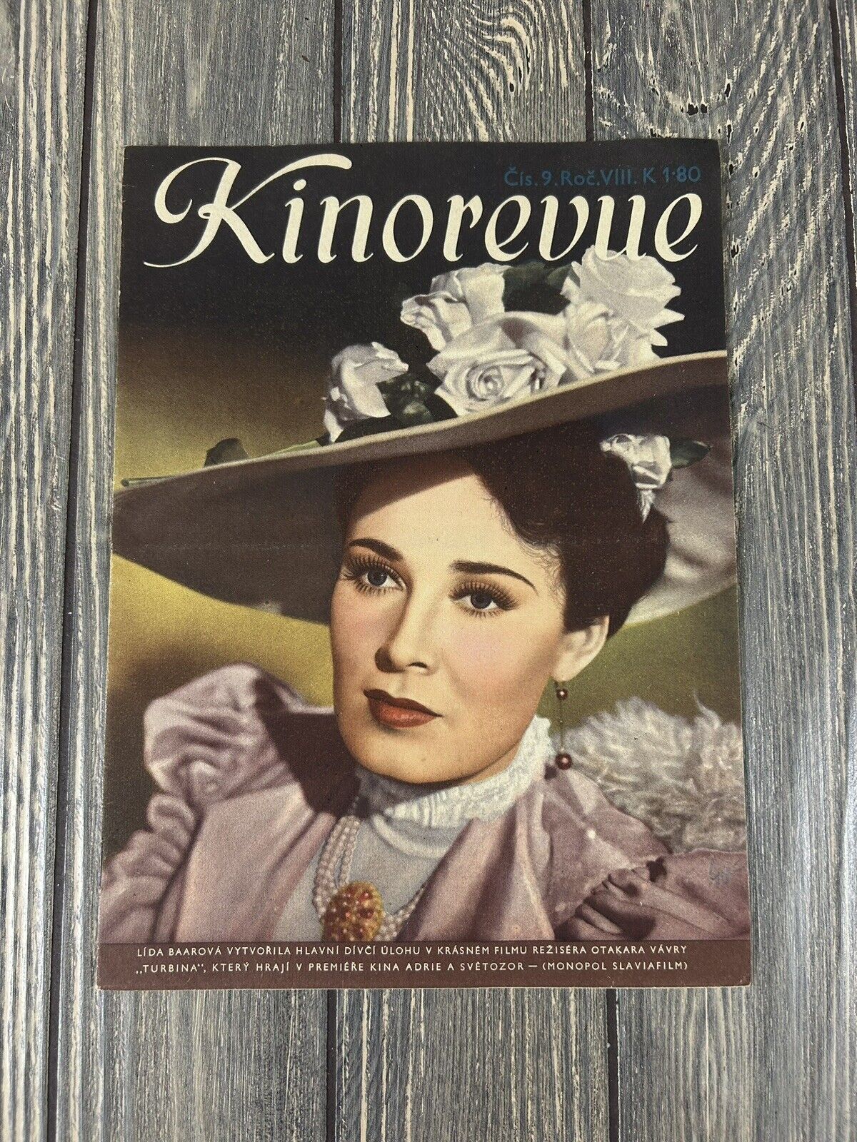 Vintage 1941 Czech Kinorevue Magazine Lida Baarova