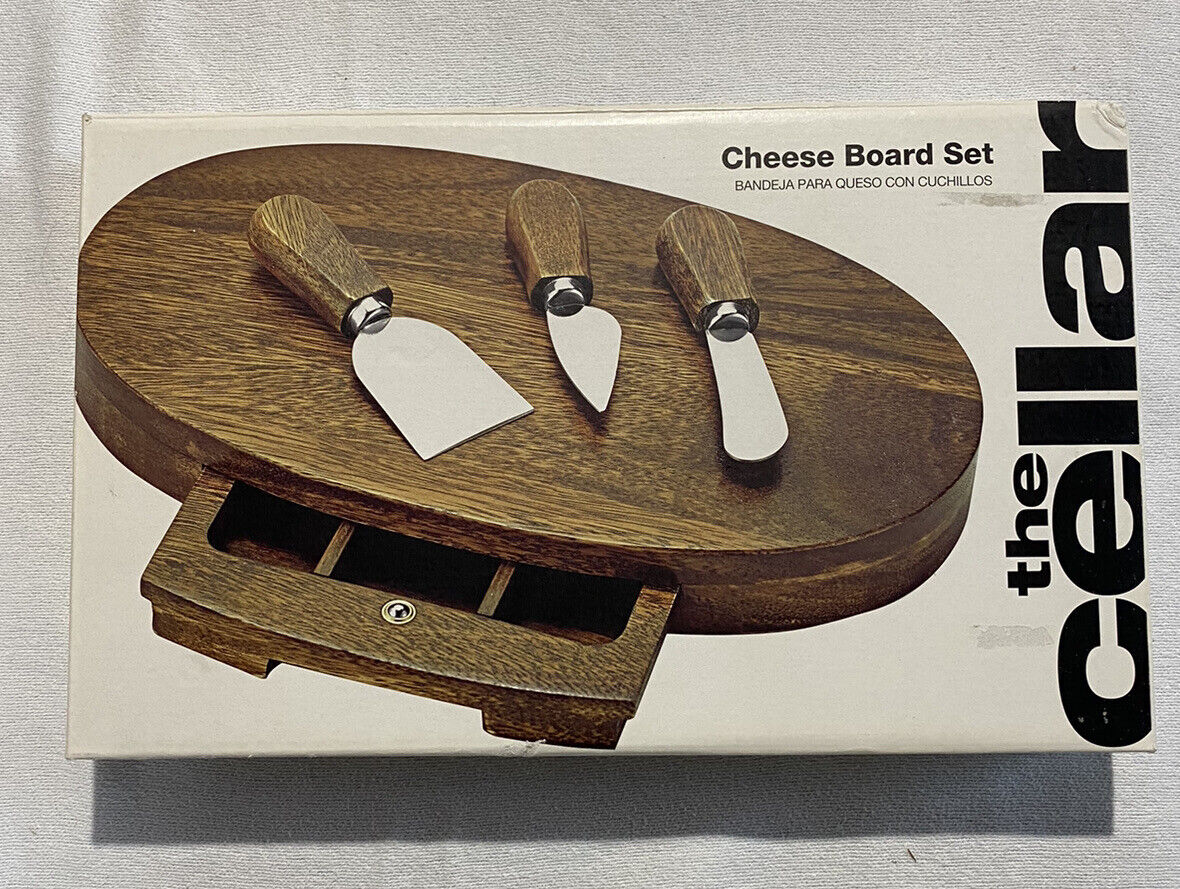 The Cellar Acacia Wood Cheese Board Set