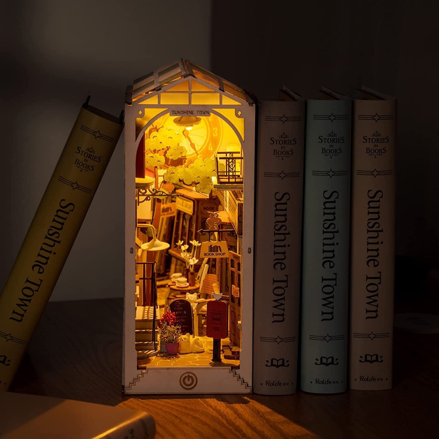 Rolife DIY Book Nook Stories TGB02 Sunshine Town Wooden Miniature Doll House