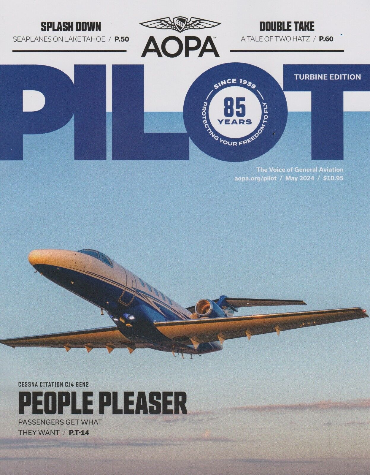 AOPA (May 2024) Cessna CJ4, Lake Tahoe Seaplanes, INOP MEL, Hatz Biplane, News
