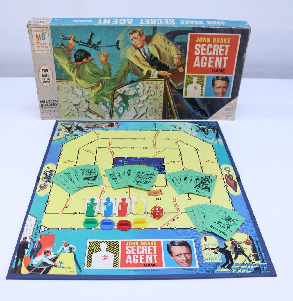 VTG 1966 John Drake Secret Agent Board Game Milton Bradley MB 99% Complete