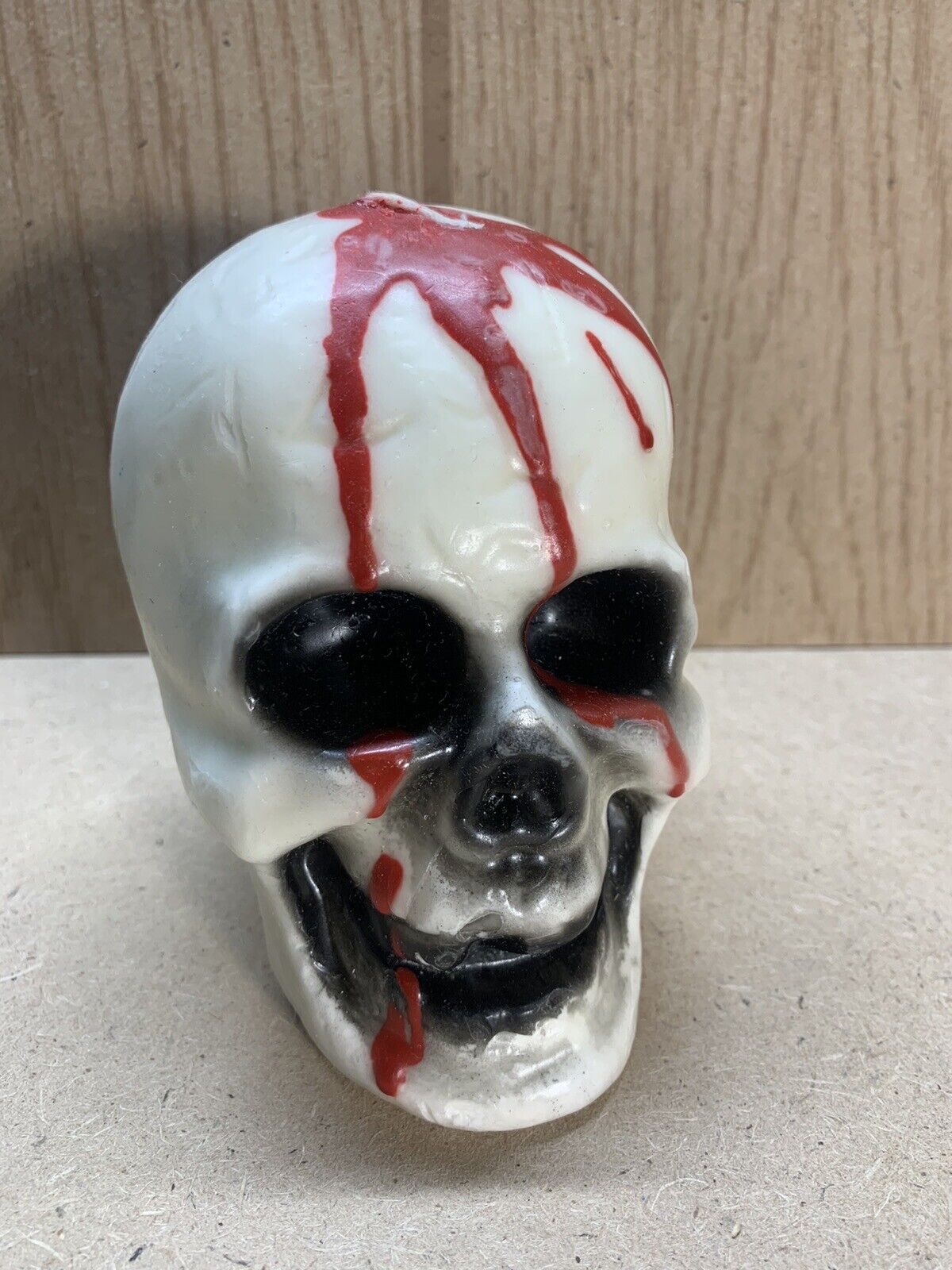 Vintage Gurley Novelty Candle Bloody Skull Halloween Decor Made in USA