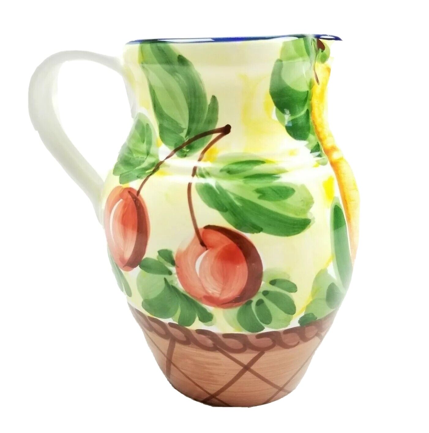 The Cellar Made for Macy\'s Italian Handpainted Fruit Pottery Pitcher 