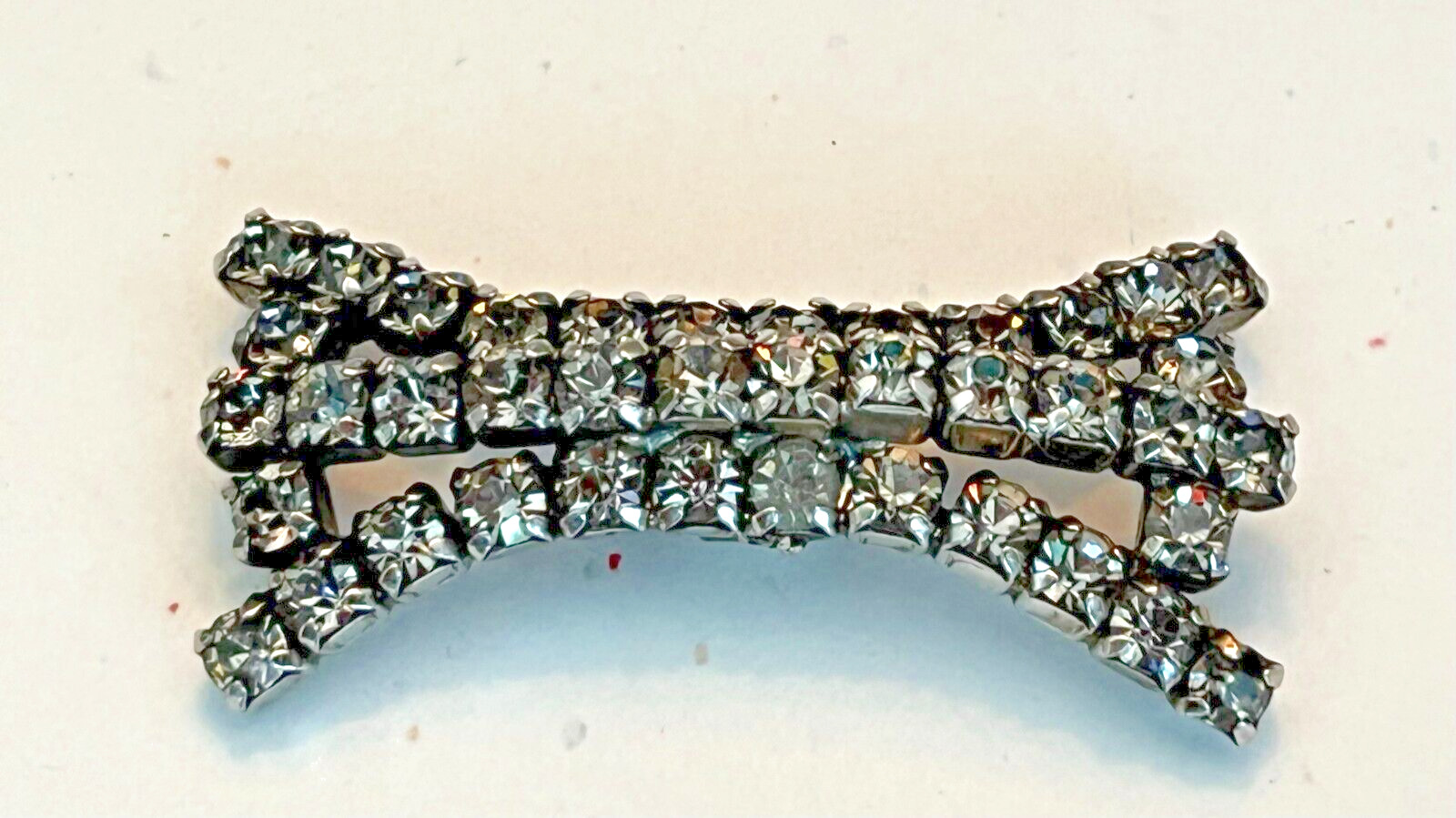 Beautiful 1940s Vintage Shoe Buckle with Clear Rhinestones