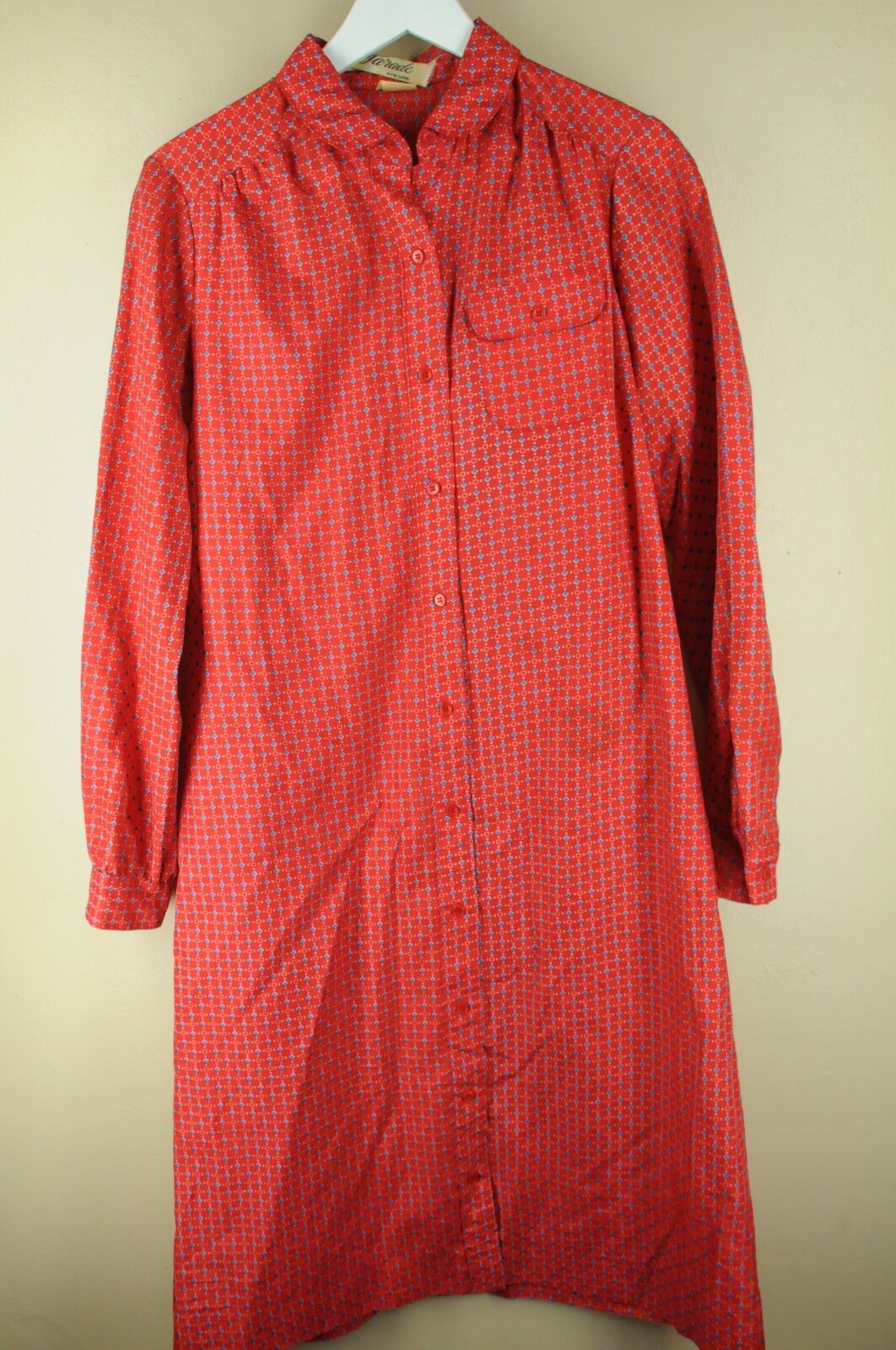 Vintage Parade Women\'s Red & Blue Geometric 60\'s Dress Size 12
