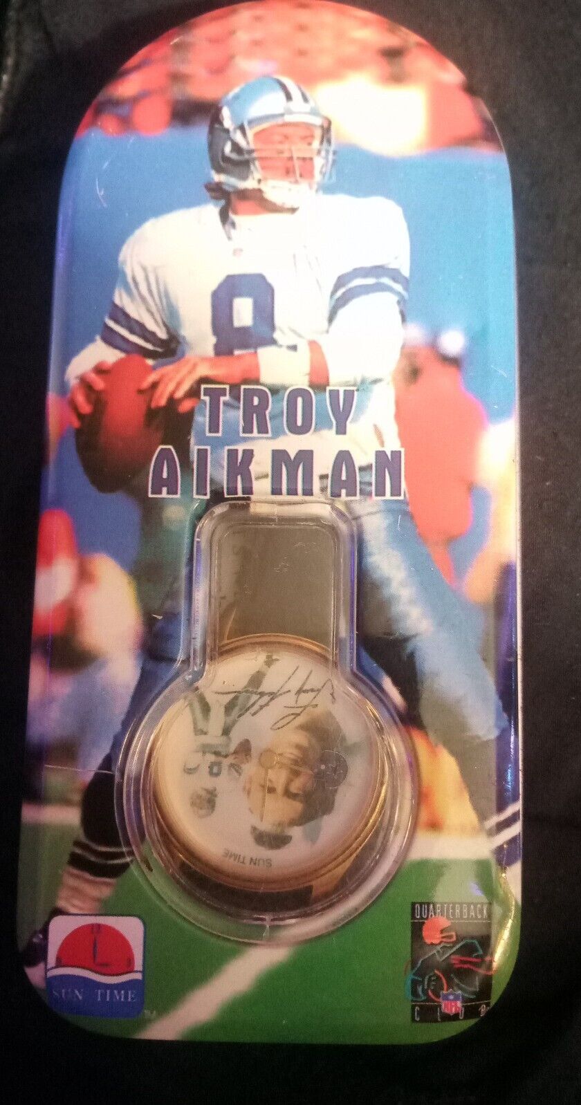 Troy Aikman Limited Edition Sun Time Watch 1995 NIB NOS Dallas Cowboys NFL