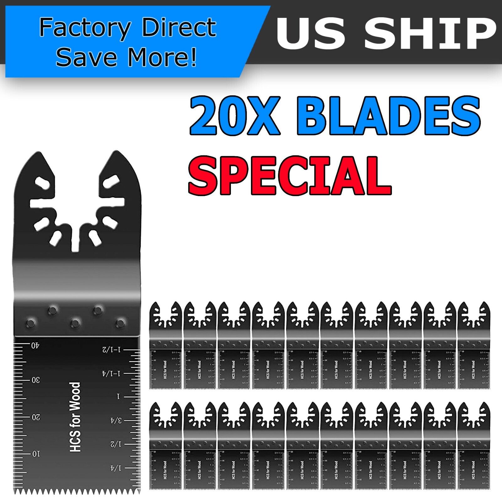 20Pcs Oscillating Multi Tool saw blades Wood Metal Cut Cutter For Dewalt Fein